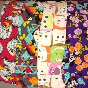 LuLaRoe Red and Gray Leggings Bold Style